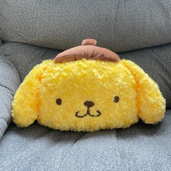 Fuzzy Pompompurin Car Headrest Pillow - Picture 2 of 5